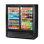 True GDM-41SL-54-HC-LD - Convenience Store Cooler, two-section, (2) glass sliding doors, powder coated